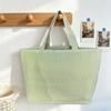 Striped Bag For Women Large Capacity Retro Casual Polyester Fashion Handbag For Daily Use