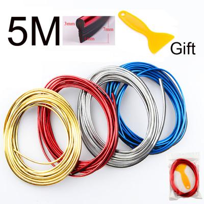 Car Styling 5M/pcs Universal DIY Flexible Interior Decoration Moulding Trim Strips Car Central Control and Door Decoration
