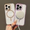 Transparent For Magsafe Case for iPhone 16 11 12 13 14 15 Pro Max Plus Shockproof Wireless Charging Simple Clear Phone Cover