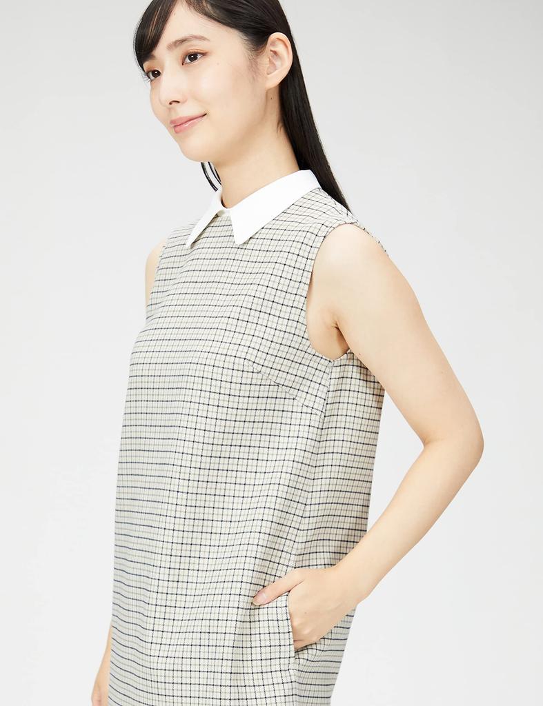 Dress with Fur Hem Switching CWFO225021 CHECK 36 [Selford] A-line Women's