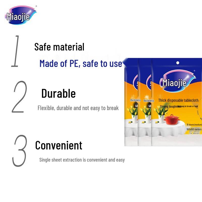 MIAOJIE Disposable Plastic Tablecloth