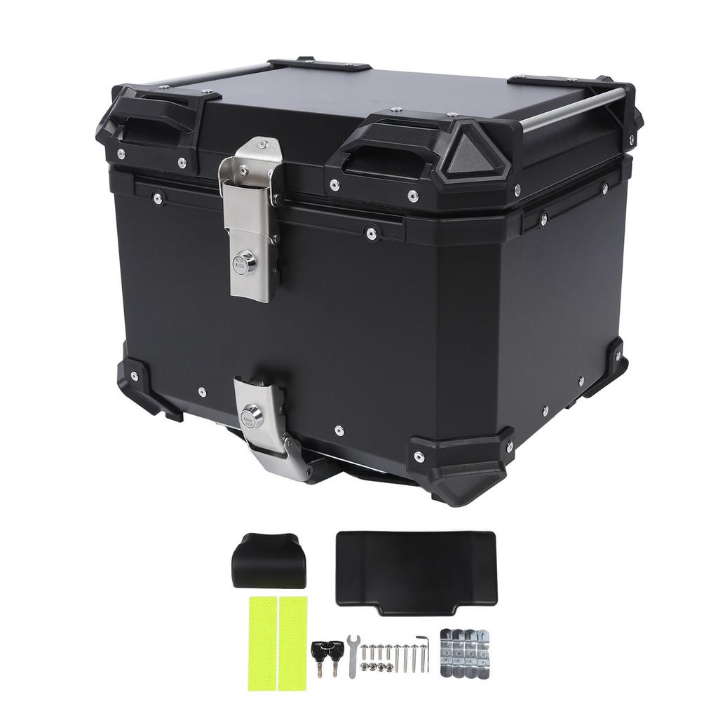 Motorcycle Top Box Aluminum Alloy Quick Release Impact Resistant Waterproof 45L Rear Storage Trunk