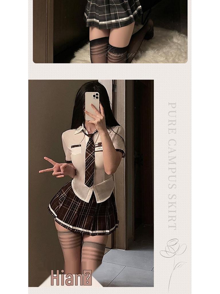 Xianyi Sexy Schoolgirl Cosplay Lingerie Set: Temptation JK Mini Skirt & Sukumizu Outfit for Women