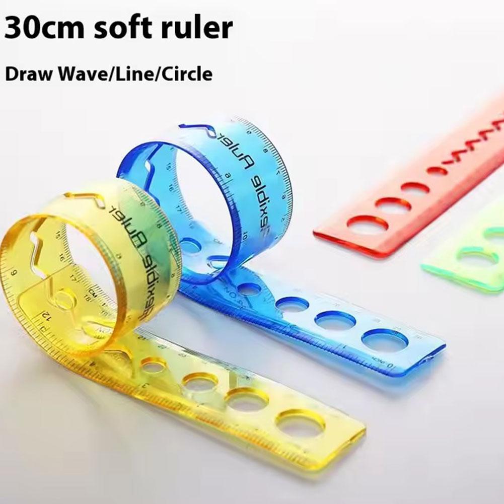 30CM Flexible Ruler Foldable PP Material Eco Friendly Safe for Students Math Drawing Crafts Measurement School Office Supplies