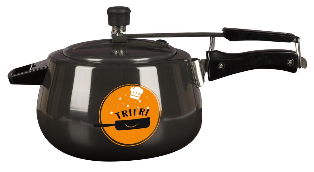 Trifri 5 liter Pressure Cooker Black Color Aluminum Cookware Lightweight Non,stick Indian Cooker cooking