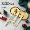 Stainless Steel 3-Piece DIY Candle Tool Set - Candle Extinguishing Cover Wick Trimmer & Extinguisher for Scented Candles
