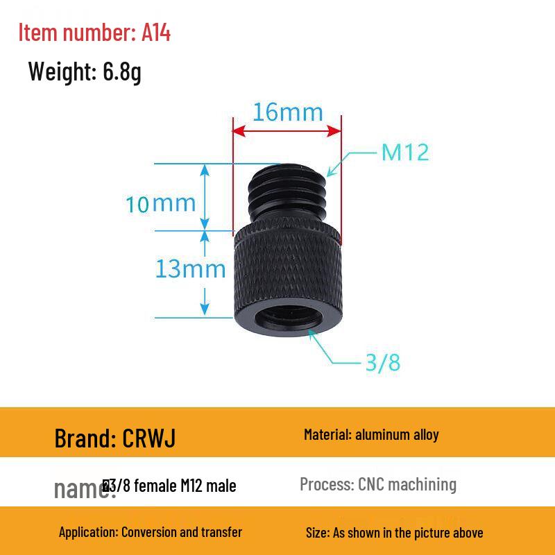 1/4 to 3/8 M4 M5 M6 M8 Screw Adapter for Tripod, Pan/Tilt Camera, Hot Shoe Mount & Light Stand