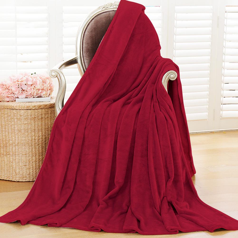 Flannel Solid Color Blanket Multifunction Coral Fleece Blanket Comfortable Lunch Break Blanket for Office Bedroom