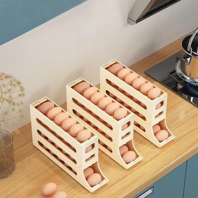 Automatic Scrolling Egg Holder Holds 30 Eggs Rolling Eggs Dispenser Organizer Rolling Eggs Storage Tray for Kitchen Acceesories