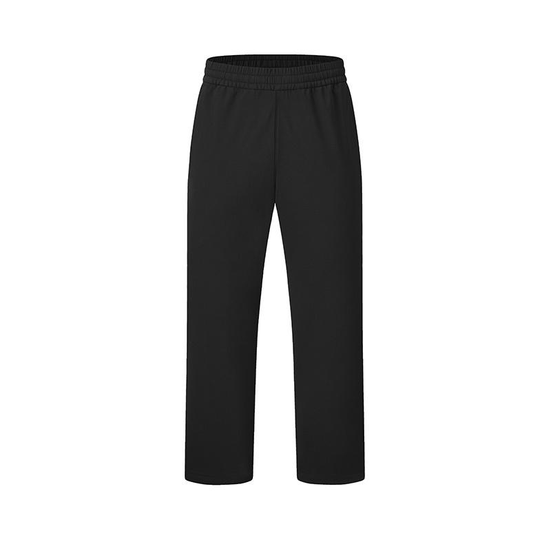FILA Fitness Series Simple Sports Training Basic Solid Color Straight Comfortable Versatile Woven Casual Pants Men bottoms Deep-Black A11M621803FBK
