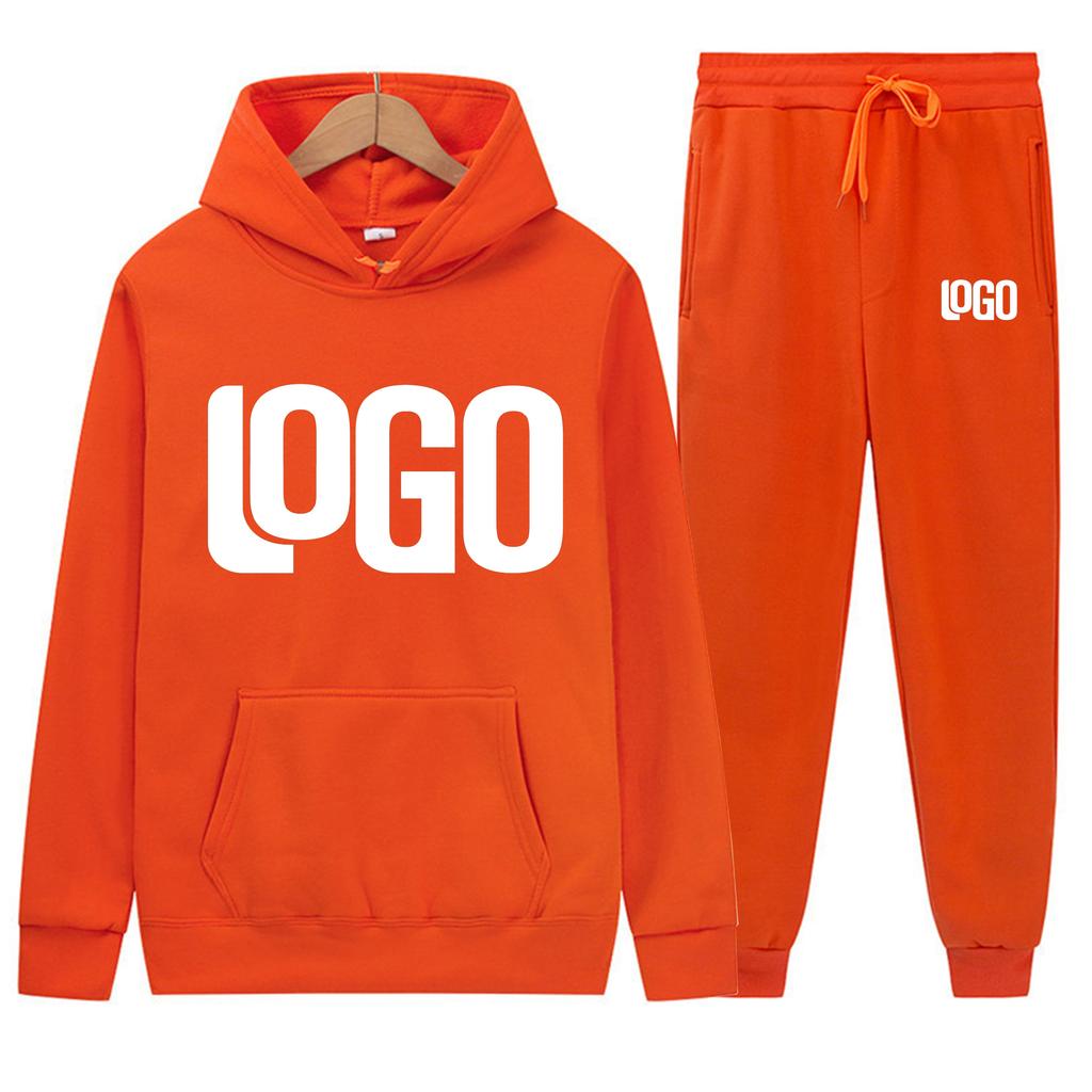 DIY10 Customization of your brand logo Men's and women's casual hoodie set street style personalized sport