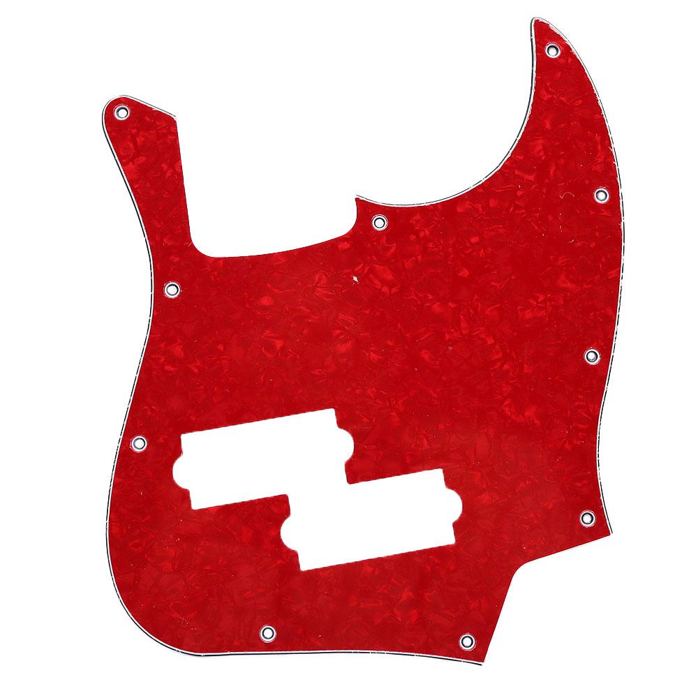 1 Stück Gitarre Jazz Bass Schlagbrett 3-lagig 10-Loch Gitarrenteile Für FD Top Jazz Bass Mit PB Tonabnehmerloch und 10 Stück Silberne Schraube