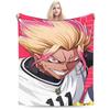 Comfort BLUEs LOCKs Shidou Ryuusei  Blanket Stuff Sofa Decorative  Throws And Blankets Warm Coral Fleece Plush for Couch