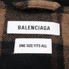 BALENCIAGA [Good condition/Domestic regular/21AW] 661436 Check Fringed Wool Twill Coat Gingham check twill coat ONE BrownUsed