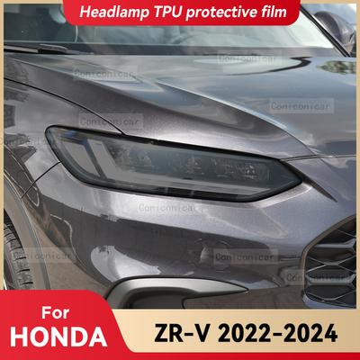 Pour HONDA ZR-V 2022 2023 2024 Film Protecteur Noir TPU pour Phares de Voiture Autocollant Changement de Couleur pour Feux Avant Accessoires