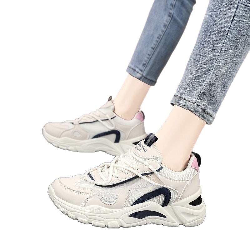 Stepping on shit feeling large size 41-43 thick-soled dad shoes women's autumn 2025 soft-soled non-slip sports and leisure shoes