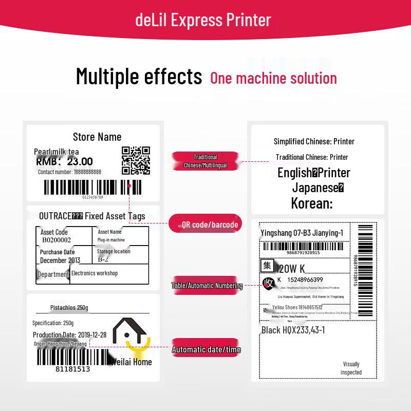Deli GE430 Thermal Label & Waybill Printer CN Plug (adapter Included)