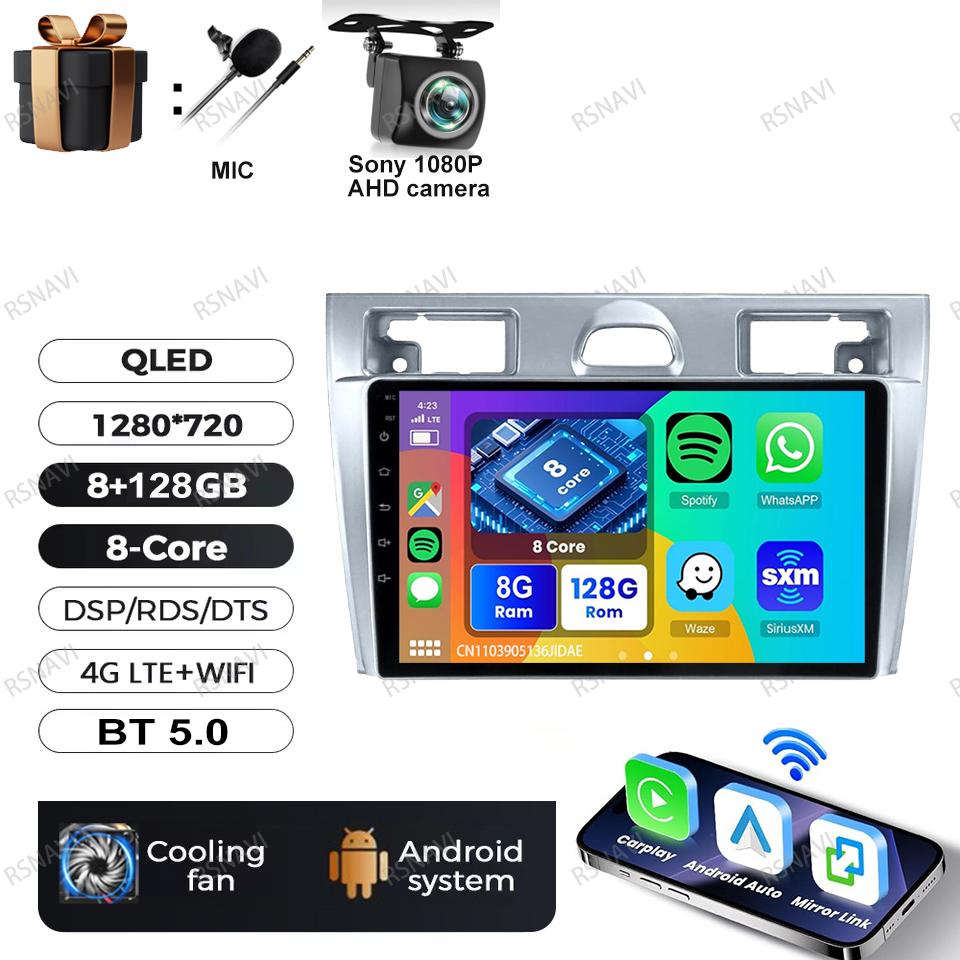 Android 16 Multimedia For Ford Fiesta Mk VI 5 Mk5 2002-2008 Car Radio Video Player Head Unit GPS Audio Auto Autoradio DSP RDS BT