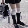 Socks Women Sexy Autumn/Winter Solid Color Thigh High Lace Cute Lolita Thick Warm Stockings Black White Overknee Long Leg Socks