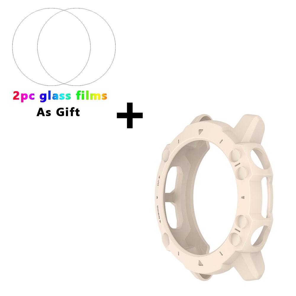 2-I-1 Deksel + Herdet Glass Film For Huami Amazfit Falcon TPU PC Skjermbeskytter & Støtfanger Beskyttelsesdeksel For Amazfit Falcon