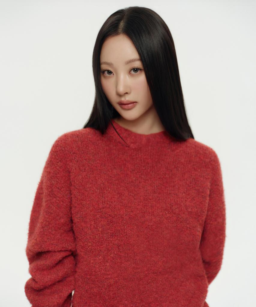 MUSINSA STANDARD WOMAN Women'S Boucle Relaxed Crew Neck Knit [Red]