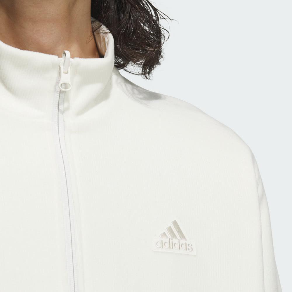 Adidas Logo Pattern Solid Color Stand Collar Windproof Casual Warm Jacket Unisex Jacket Light-Beige JI6654