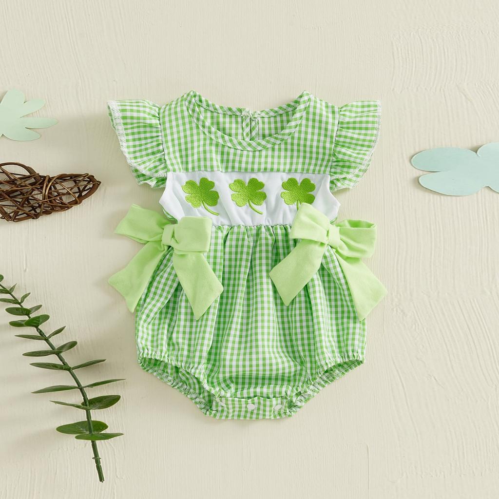 Baby Four-leaf Embroidered Jumpsuit