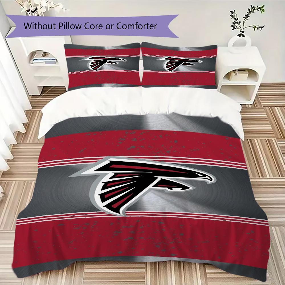 Atlanta Falcons Muster Bettwäsche Steppset Steppdecke Kissenbezug Heimdekoration Geburtstagsgeschenk (1*Bettbezug + 2*Kissenbezug ohne Füllung)