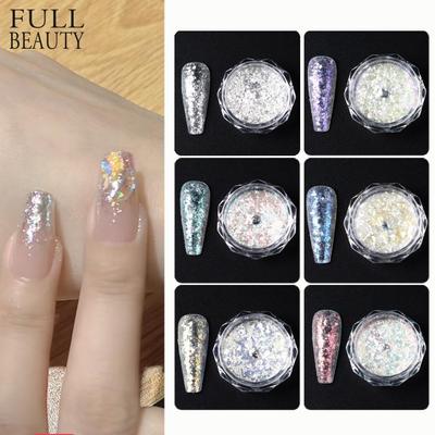 0,5 g di polvere glitterata per unghie, smalto in gel, polvere lucida, scaglie cromate fini, pigmento, accessori fai da te, decorazioni