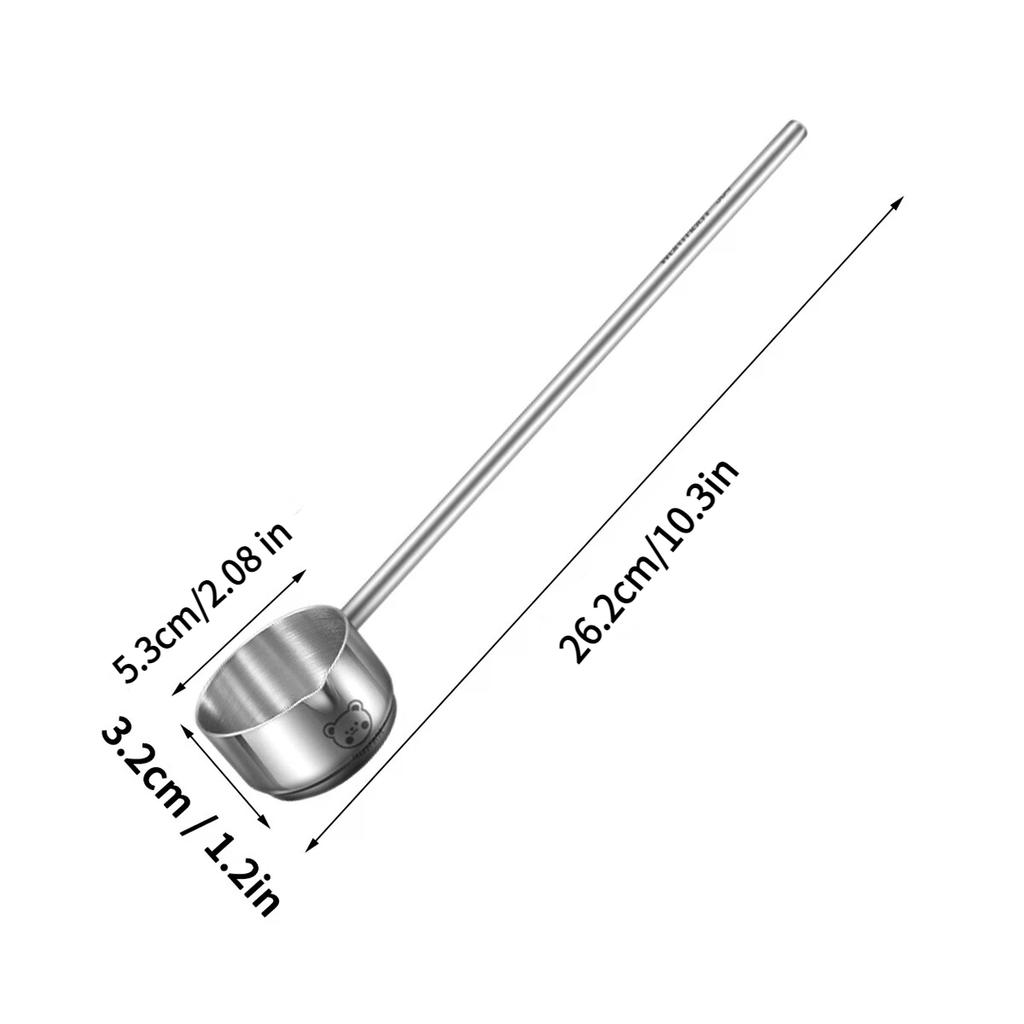 WORTHBUY 304 Stainless Steel Sauce Spoon Anti Scalding Long Handle Hot Oil Spoon Soup Ladle Multifunctional Kitchen Tableware