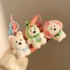 Cartoon  West Highland Puppy Plush Doll Headset Puppy Keychain Bag Pendant Charms Car Keyring Accessories For Women Kids Gift