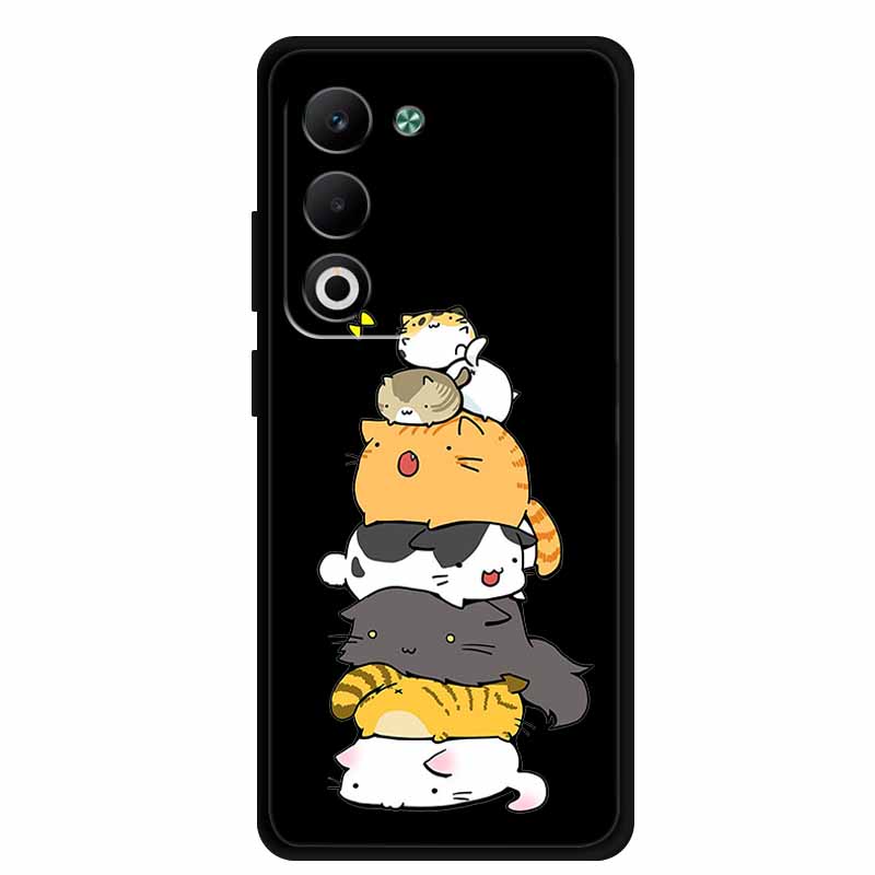 Coque For OPPO A5m A5i Pro Case Cartoon Cat Black Silicone TPU Soft Phone Case For OPPO A5 5G 4G Global Back Cover Case Funda