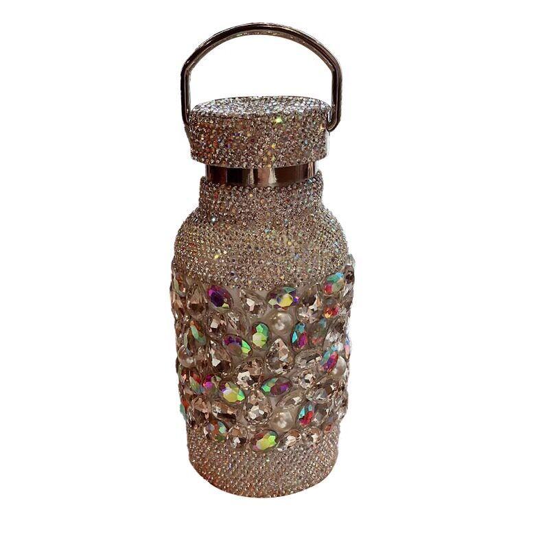 British Beloved Diamond-Embedded Large Capacity Vacuum Cup 304 Stainless Steel Satchel Portable Water Cup Car Portable Cup