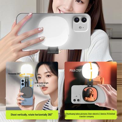 Magnetisches Selfie-Fülllicht mit tragbarem Schminkspiegel und faltbarer LED für die Fotografie