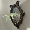 Luminous Ghost In The Mirror Wall Sculpture,Halloween Wall Plaque with Glow Effect, Indoor/Outdoor Creative Decor for Home, Party, Yard