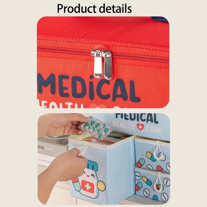 Portable Hand Carry Medicine Storage Box Foldable Multiple Drawer Compartment for Organized Home Use