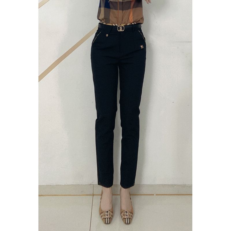 

Autumn and Winter Casual with Belt Fashion Silm Pants Black M