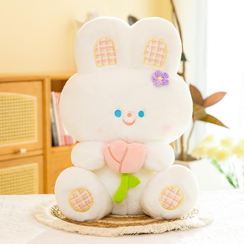 

Soft Rabbit Tulip Plush Doll Perfect Comfy Cuddly Pillow For Kids And Adults 35cm рожевий