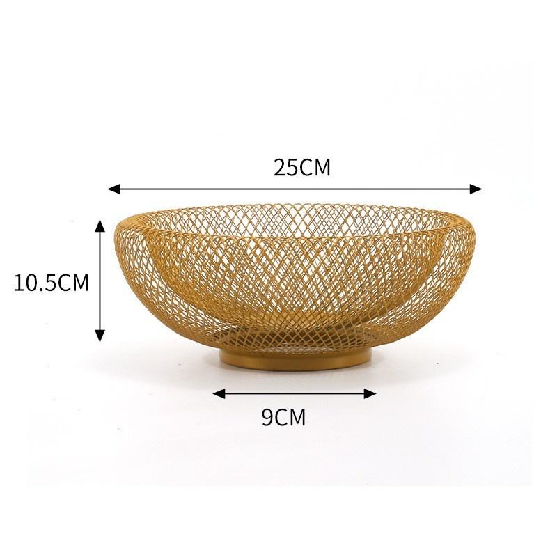 Iron Fruit Basket Modern Minimal Metal Snack Tray Coffee Table Centerpiece For Living Room Couples Christmas Gift