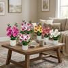 Multicolor Butterfly Orchid Artificial Flower Plastic Faux Moth Orchid Potted  Desktop Oranemnt