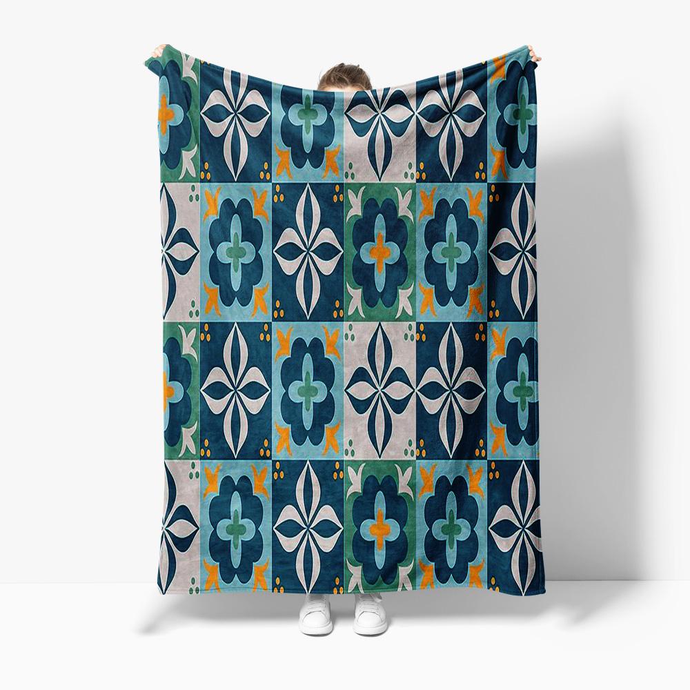 

Geometric Pattern Throw Blanket Sofa Bed Decorative Cushion Cover for Living Room Bedroom Kids Gift 75x100cm