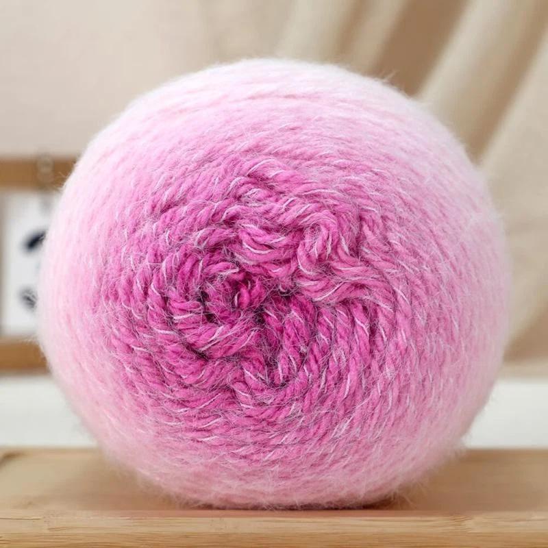 200G/ Roll Practical Gradient Color Wool Yarn Multicolor Handmade Crochet Yarn Soft Diy Knitting Yarn For Hat Sweater