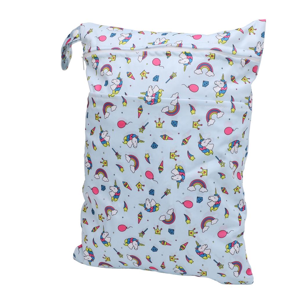 Diaper Bag Storage Pouch Waterproof Polyester Reusable Dual Zippers Diaper Wet Dry Bag T21