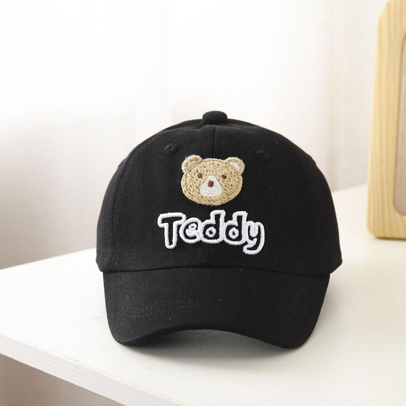 Bear Cap Baby 1-5 Years Old Baby Spring and Summer Sun Protection Baseball Cap Cotton Breathable Hat for Boys Girls
