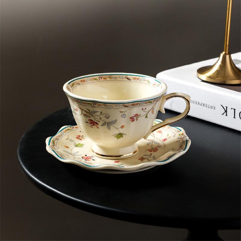 250ML European Tea Cup Mug Lovely English Afternoon Tea Cup and Saucer Set Perfect Gift Home Office Drinkware  Dishwasher Safe