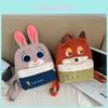 Cartoon Fox And Bunny Plush Backpack With Large Capacity For Kids And Students