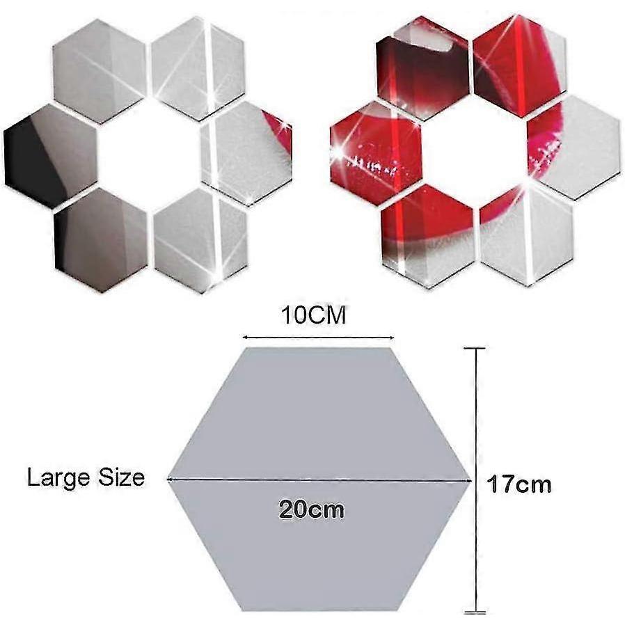 Mirror Flexible Non-glass Mirror Plastic Mirror Self-adhesive Tile Mirror Wall Paste 24 Pieces