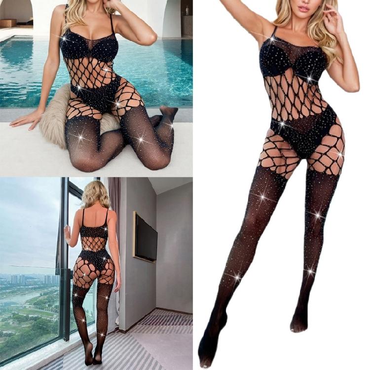 Women's Mesh Bodystocking Fishnet Lingerie Bodysuits One Pieced Jumpsuit Underwear Nightwear Chemise Stripper Outfits