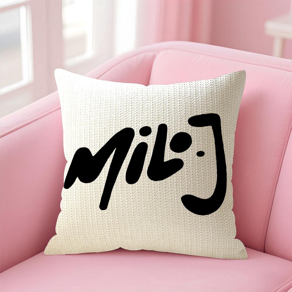 Aargentinian M-Milo Jj Cushion Cover Natural Linen Pillow Case Double-Sided Print Decorative Sofa Pillowcase Home Decor Gift