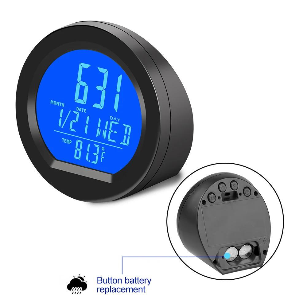 

Kebidumei Solar Car Clocks For Dashboard Digital LCD Clock Date Week Temperature Time Display Clocks Backlight Electronic Screen Battery Type